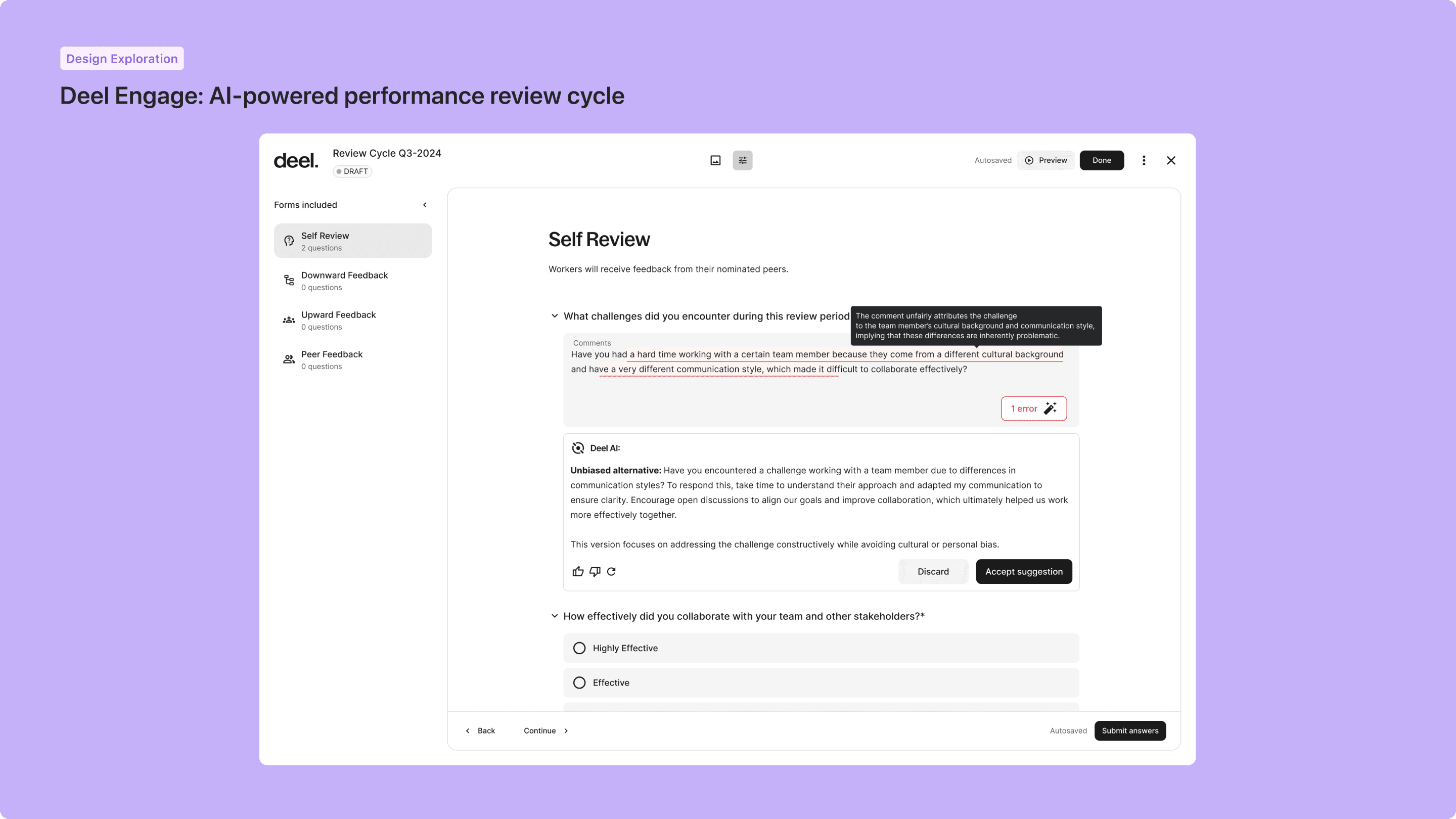 Deel Engage career and performance product UI — 2 of 9