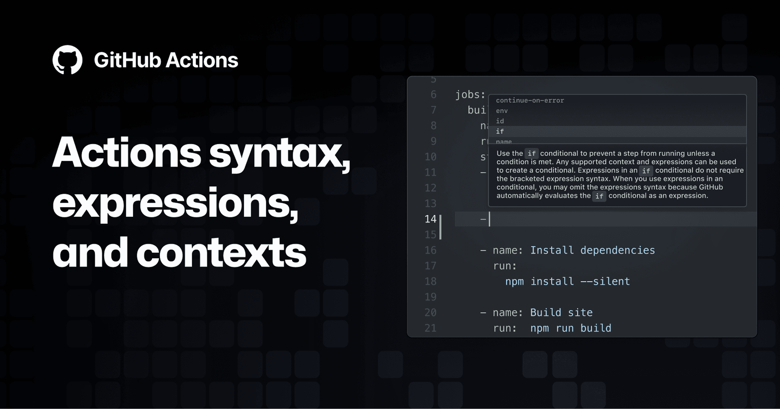 GitHub Actions product and VS Code integration UI — 5 of 7
