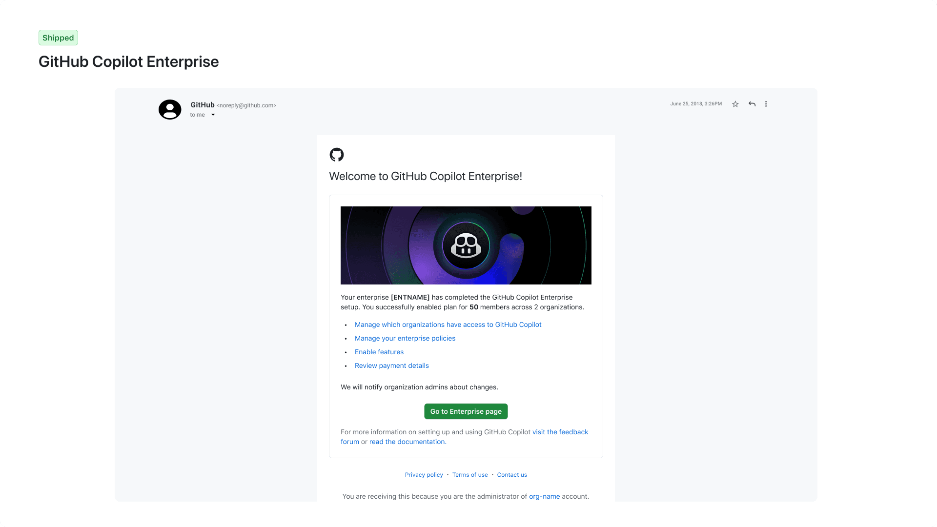 GitHub Copilot Business and Enterprise licensing UI — 6 of 7