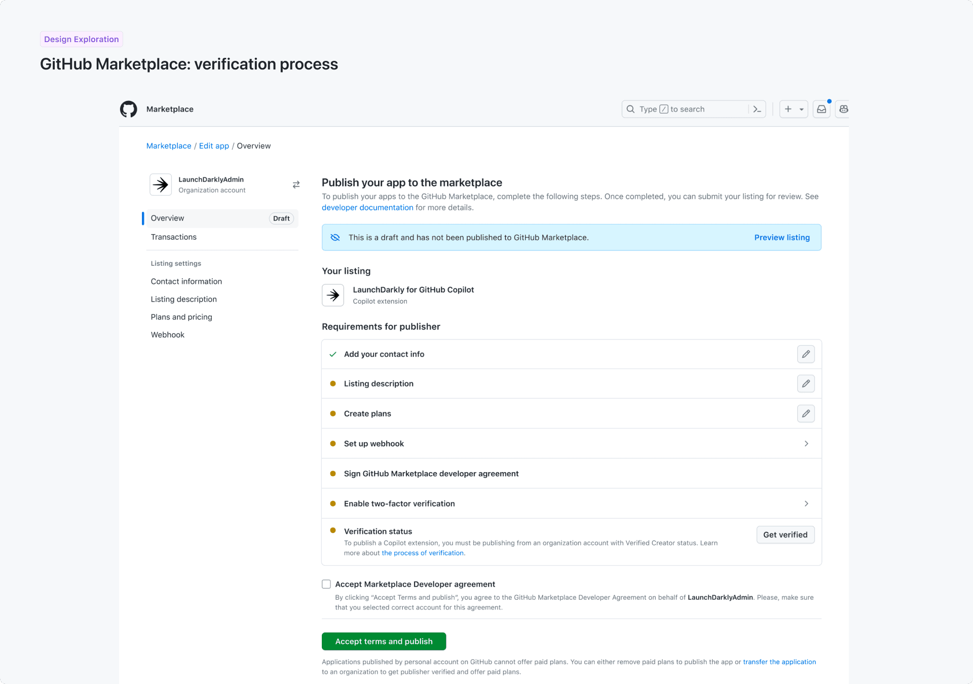GitHub Marketplace product UI — 7 of 7