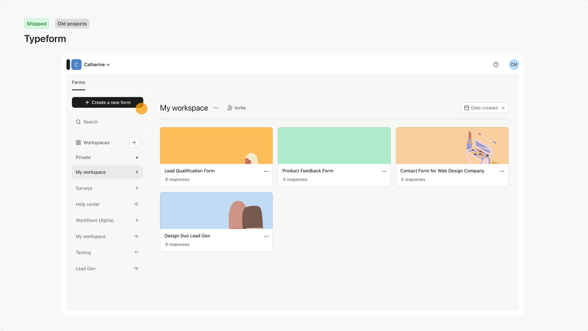 Typeform core product and design system work — 2 of 2