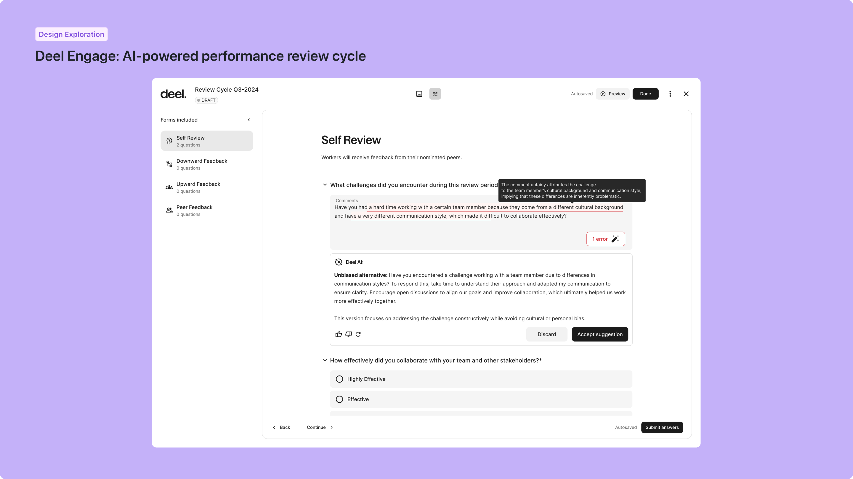 Deel Engage career and performance product UI — 2 of 9