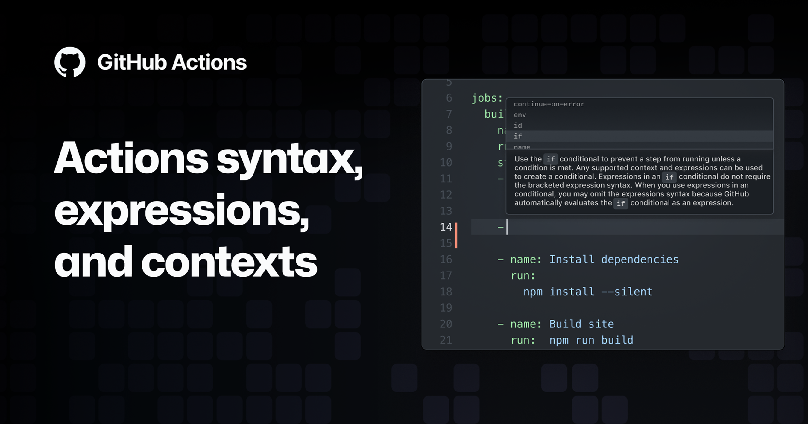 GitHub Actions product and VS Code integration UI — 5 of 7